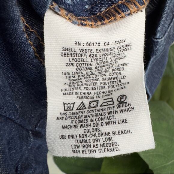 Pilcro and the Letterpress Denim Shorts Romper Wrap Tie Anthropologie Jean Blue - Picture 5 of 5